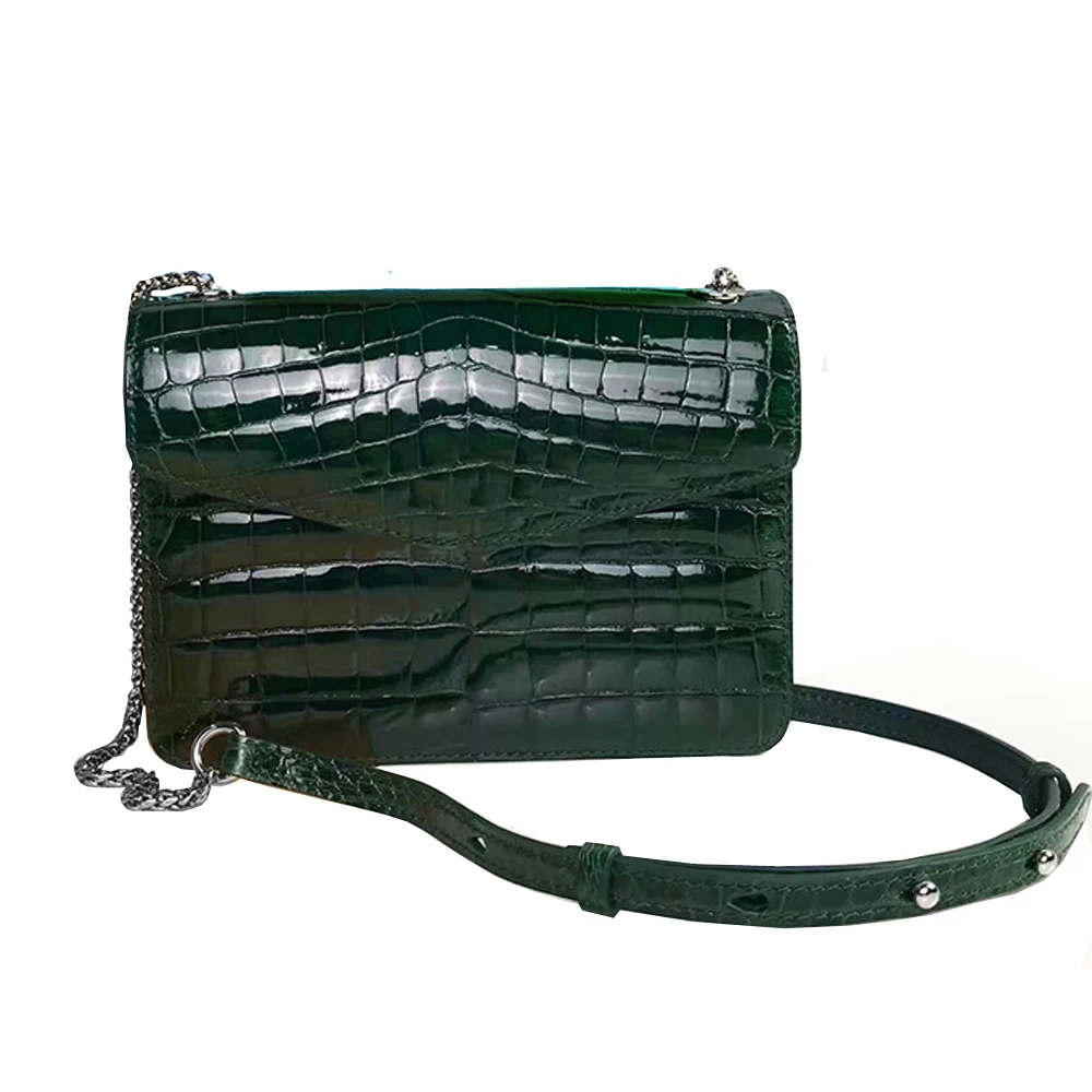 

keximayong women flap female handbag crocodile drak green highlight small bag single shoulder