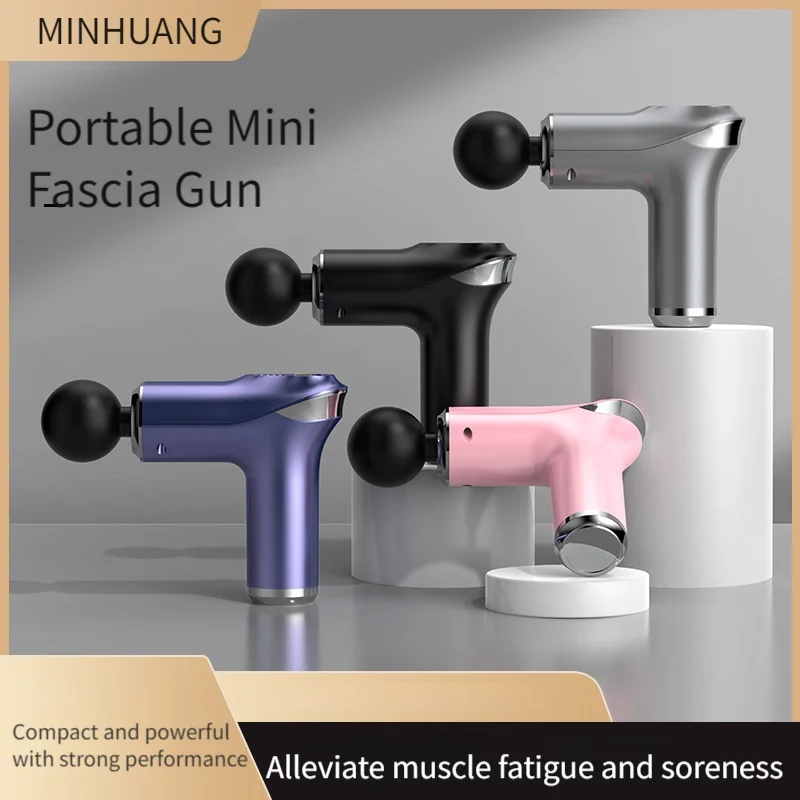 Portable Mini Massage Gun Pistol USB Facial Massager For Body Neck Deep Tissue Muscle Relaxation Gout Pain Relief Body Massager