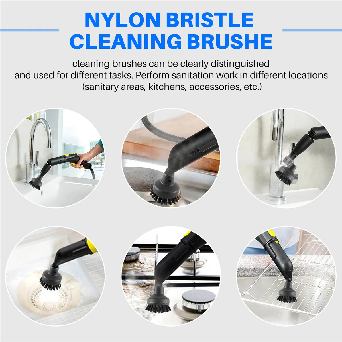 Steam Cleaning Brush Nylon Brush Bristle Cloth Steam Cleaner Parts for Karcher SC1 SC2 SC3 SC4 SC5 CTK10