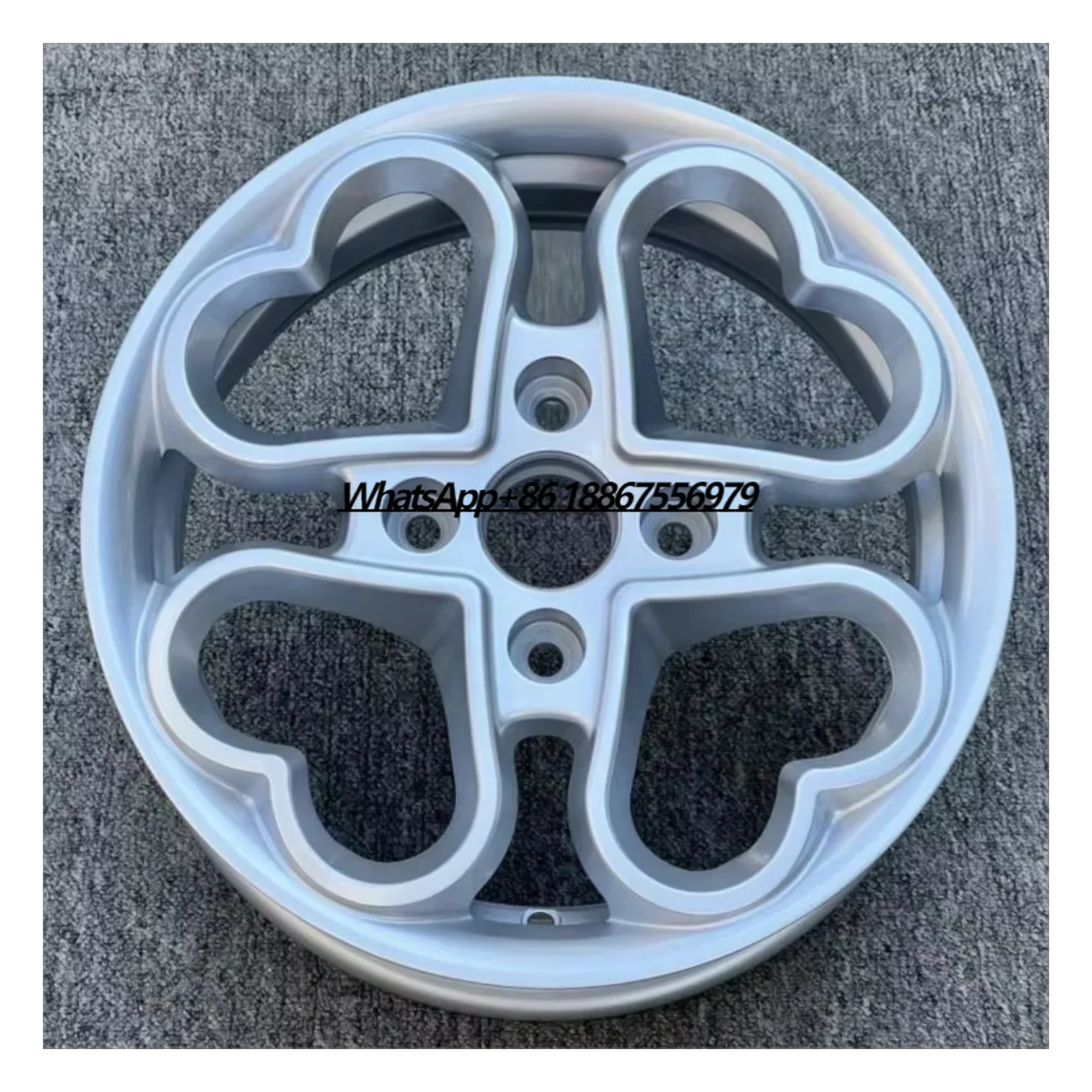 

Ready to Ship Silver 4x114.3 15 Inch Cute Heart Shape Alloy Wheels 15x6J ET38 CB73.1 Casting Passenger Car Rims for Mini Car