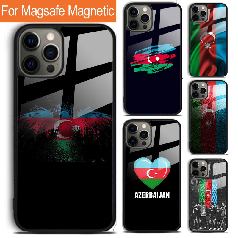 Custodia per telefono bandiera Azerbaigian Buta per iPhone 17 Air 16 15 14 12 Pro Max Plus Magsafe Cover di ricarica wireless magnetica