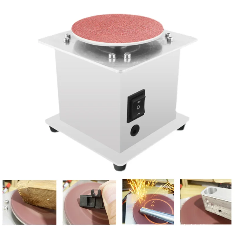 

Mini Bench Disc Sander 220V Sanding Roller Electric Edge Sharpener 7 Variable Speed Self-adhesive Benchtop Grinding Machine