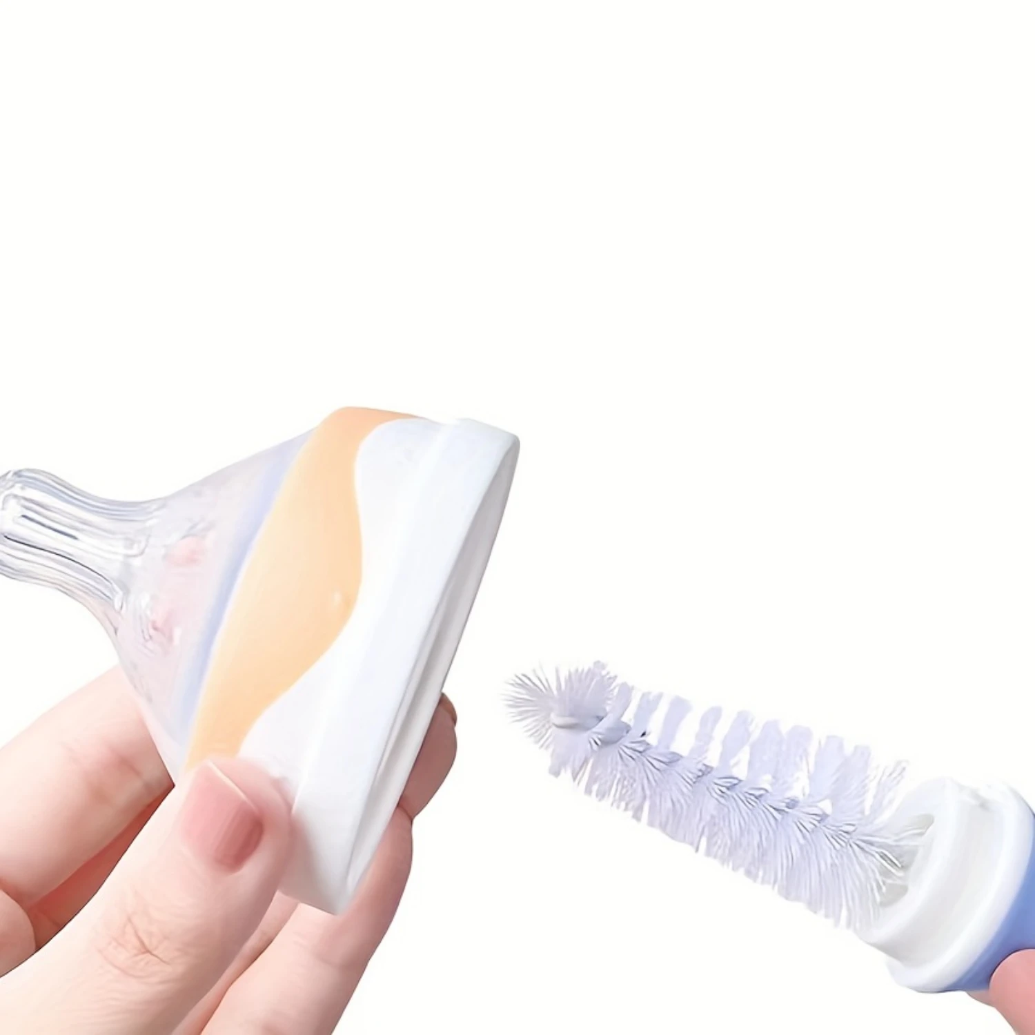 Clean Your Pacifier & Bottle with Ease - Nylon Brush Pacifier Brush Set