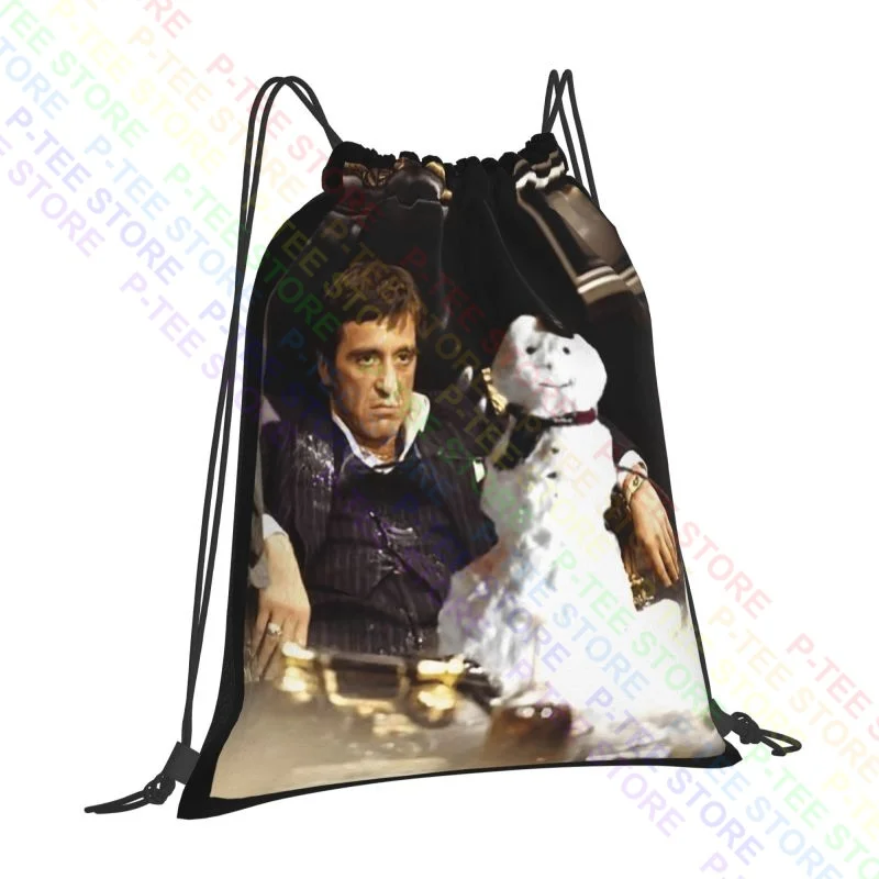 Scarface Snowman 22 Drugs Ecstasy Molly Rave Edm Coke Drawstring Bags Gym Bag Fashion School Sport Bag