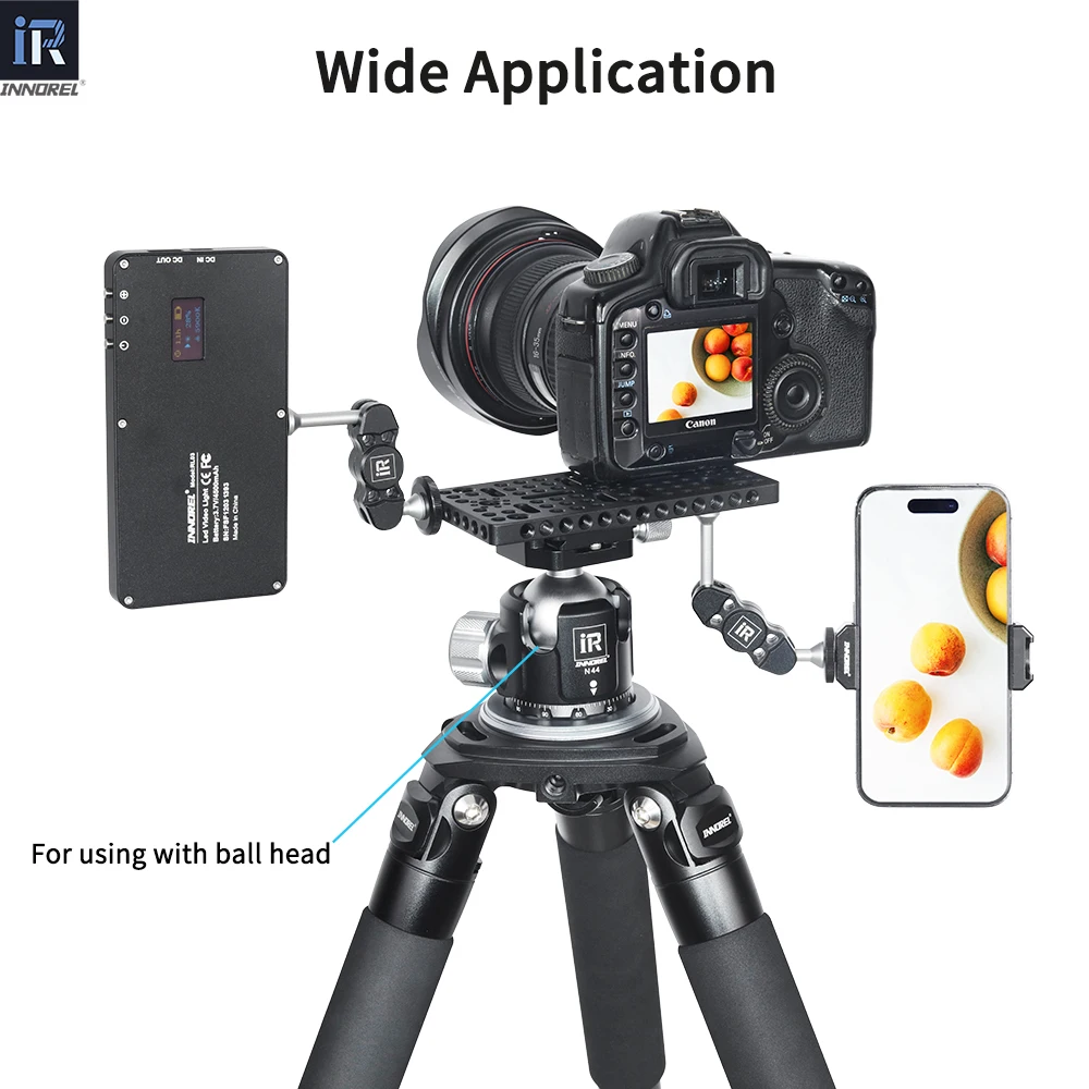 INNOREL CP1407 طبق جبن متعدد الوظائف 14 × 7 سم مع فتحات تحديد موقع ARRI 1/4 بوصة و3/8 بوصة لخيوط قفص الكاميرا المنزلق