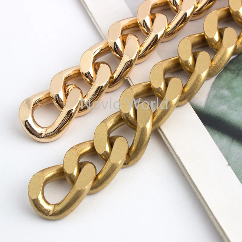 Nolvo World 18mm Gold Hight Quality Custom Accessories Light Purse Metal Strap Aluminum Chain Thick For Handbags