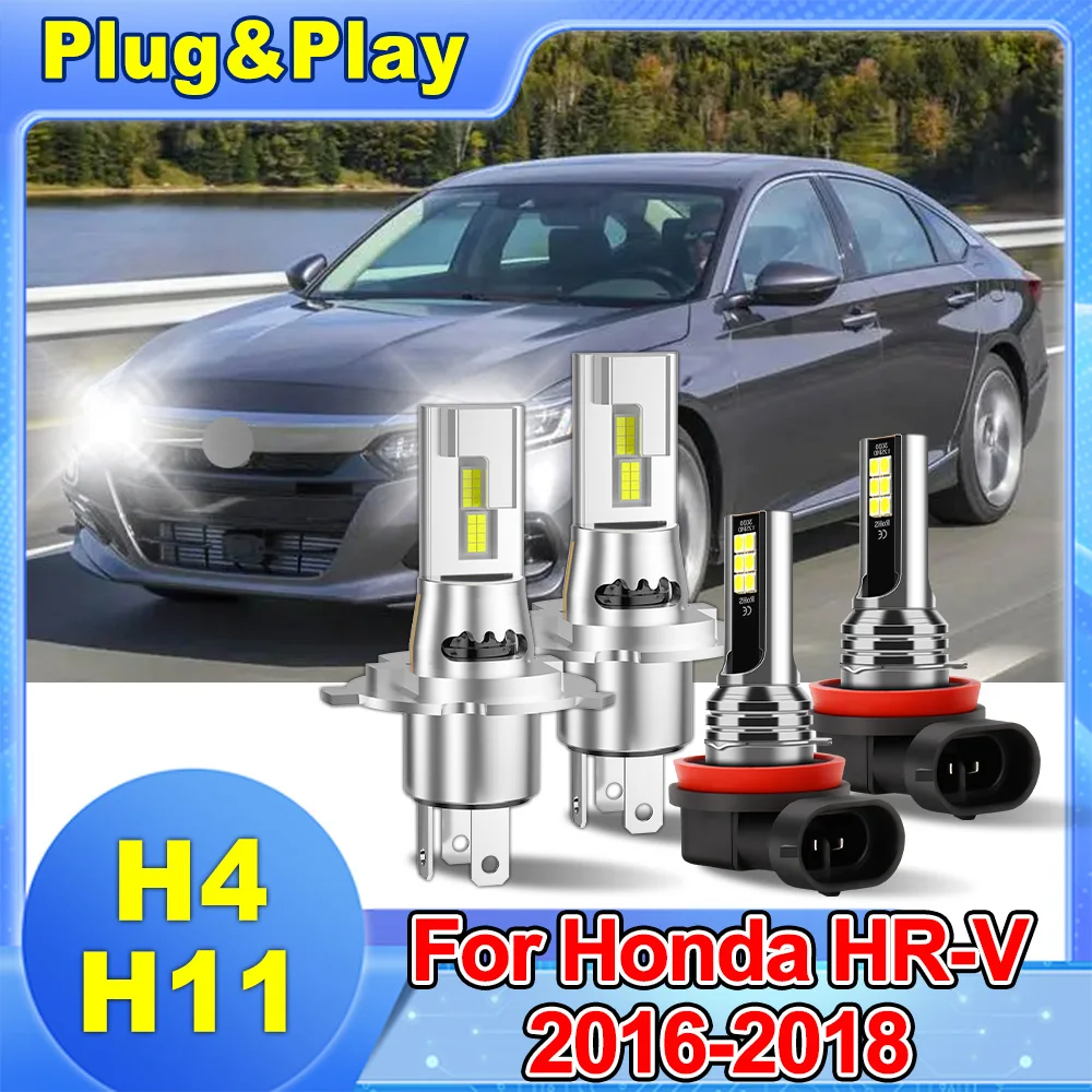 

Для Honda HR-V 2016 2017 2018 H4 200 Вт комплект светодиодных ламп для фар дальнего ближнего света H11 комплект для переоборудования противотуманных фар для повышенной видимости