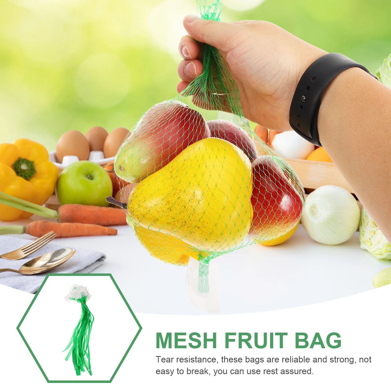 

100Pcs Nylon Mesh Produce Bags Reusable Fruit Storage Bags Breathable Vegetable Egg Pouch for Refrigerator Pantry Organization