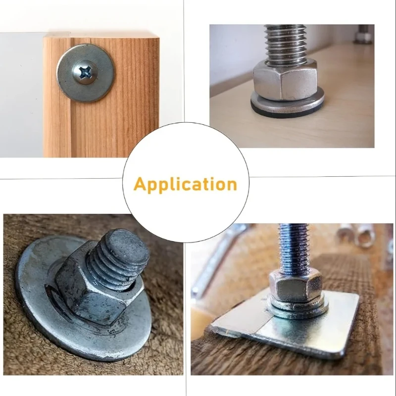 300 PCS M2.5 * 6 * 0.5 arruelas planas de aço inoxidável, parafusos de metal galvanizados duráveis e arruelas de parafuso