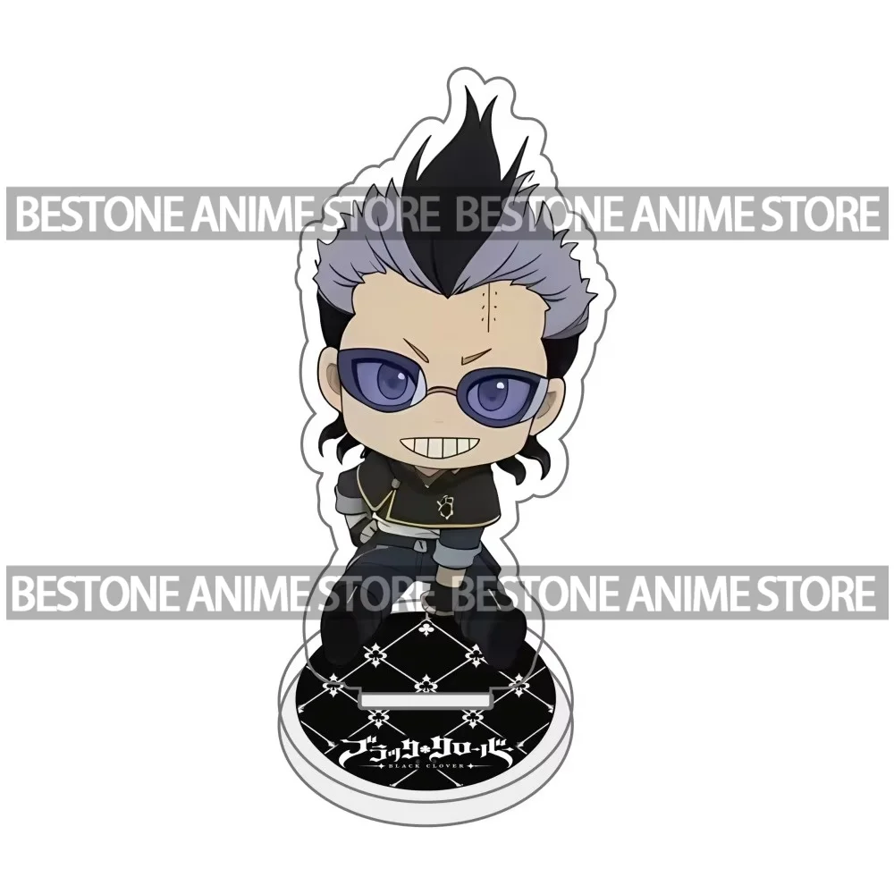 Black Clover 10cm Chibi Acrylic Stand Figures Keychain Anime Desktop Tabletop Ornament Fans Collectible Gift