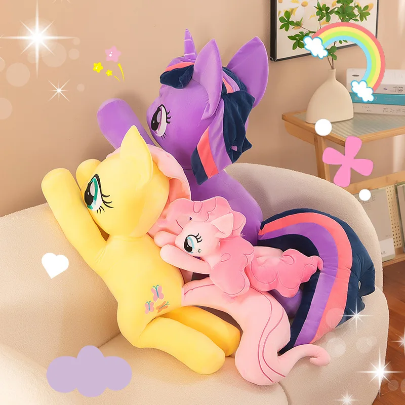 Nieuwe Leuke Cartoon Pluche Liggen Pony Kussen Knuffeldier Pop voor Kinderen Verjaardag Kerstcadeau Kantoor Dutje Kussen Speelgoed Plushie Voor