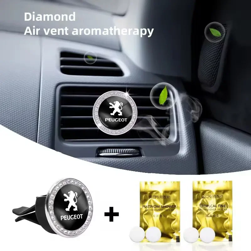 Car Emblem Freshener Solid Perfume Air Conditioner Vent Clip For Peugeot 307 206 205 108 207 301 408 607 107 106 308 406 3008
