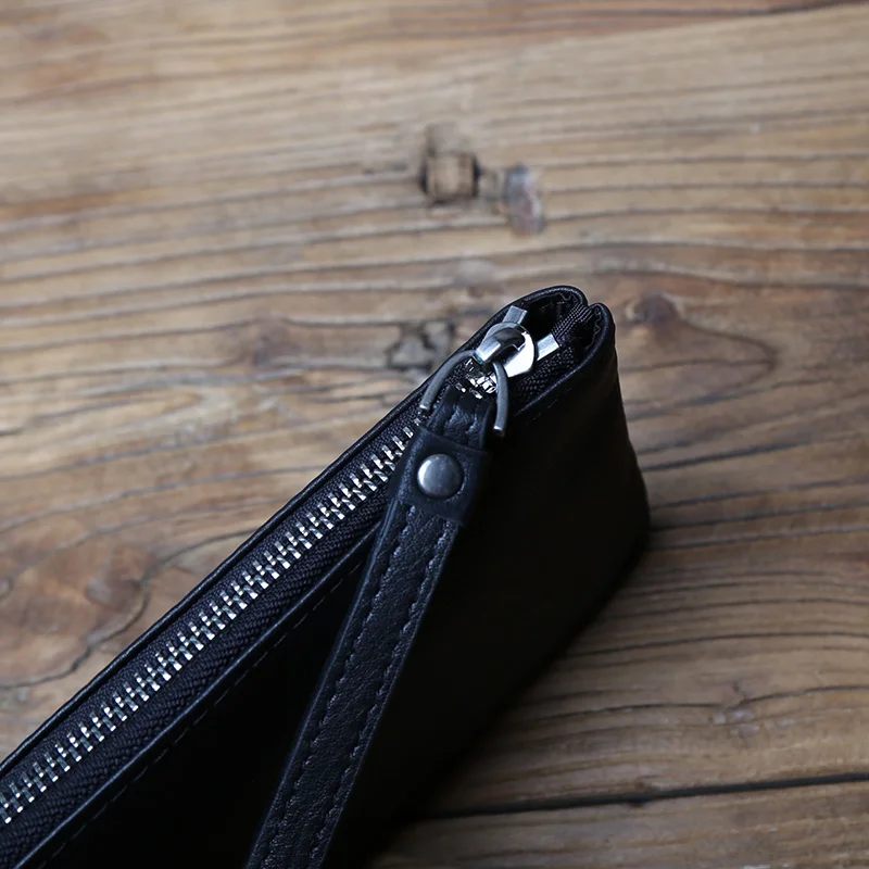 NZPJ Echtem Leder männer Kupplung Top Schicht Rindsleder Lange Zipper Brieftasche Aus Weichem Leder frauen Brieftasche Große Kapazität Dünne telefon Tasche – Detail 7