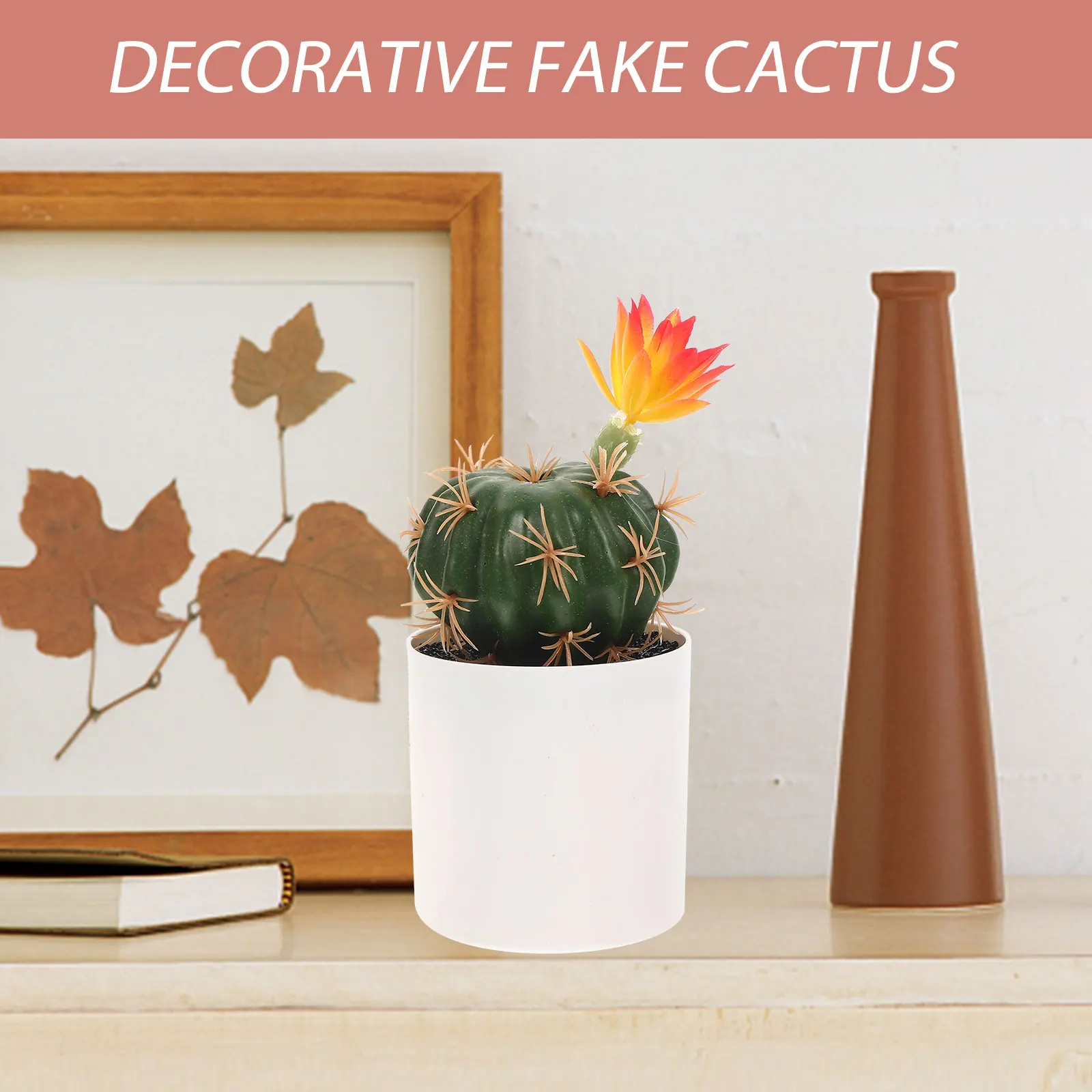 

2pcs Fake Cactus Bonsai Artificial Plant Simulation Green Household Decor Desktop Ornaments Realistic Potted For Home Office