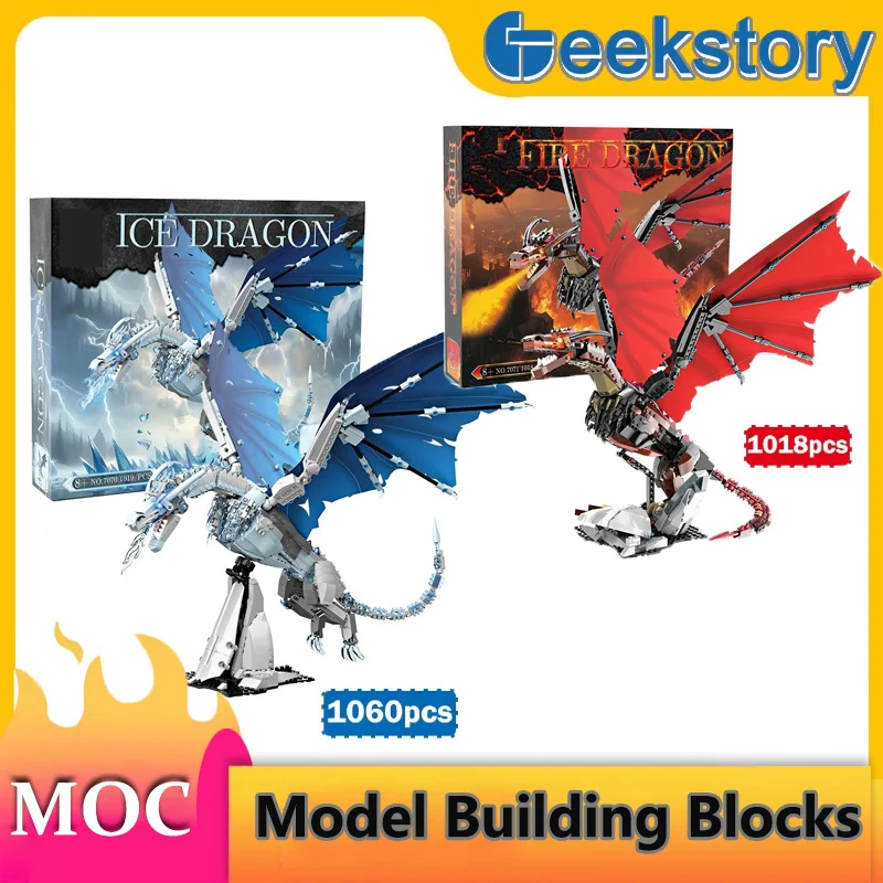 

Movie Series Flying Dragon Model Building Block Set Creative Collectible Dragon 3D Assembled Ornaments Toys MOC Bricks DIY Gifts