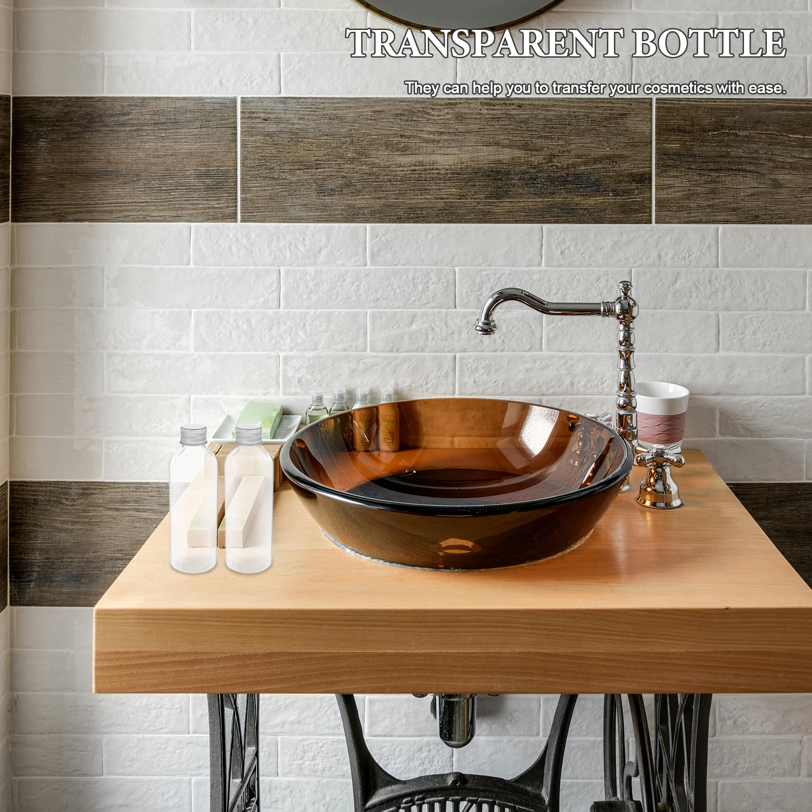 

15Pcs Cosmetics Bottle Transparent Plastic Refillable Leak Proof Travel Lotion Dispenser Liquid Container Portable Sub Packing