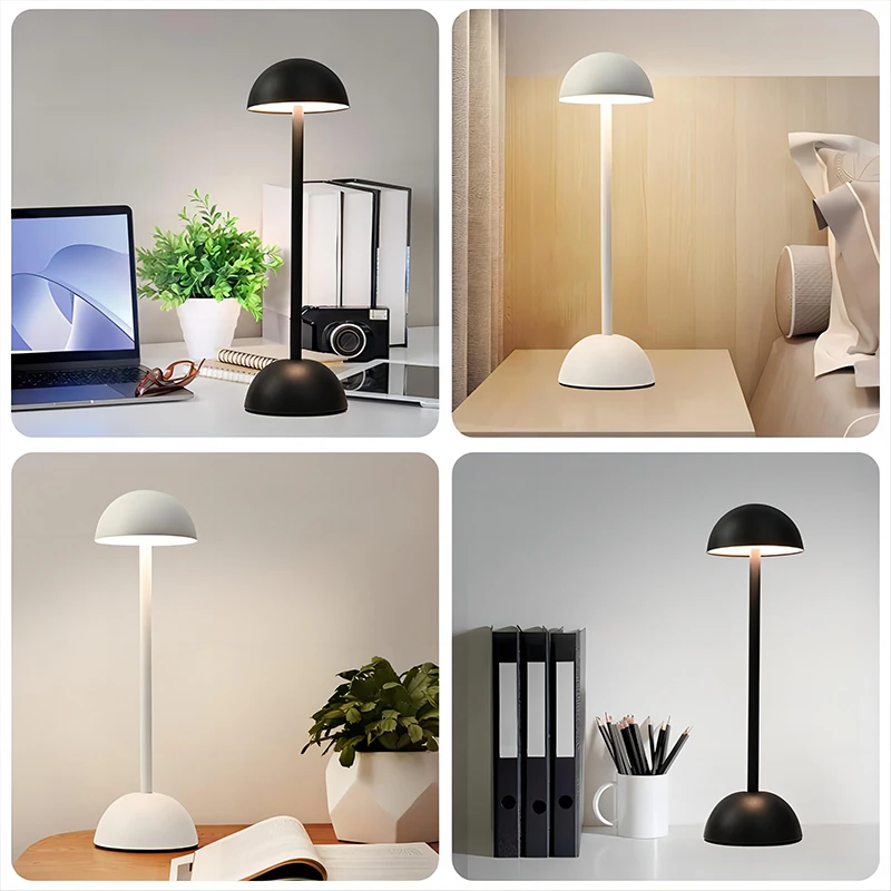 Table Lamp LED Battery Dining Mood Light Portable Rechargeable Night Light Cordless Desk Lamp  Bedside for Bedroom Mushroom Lamp