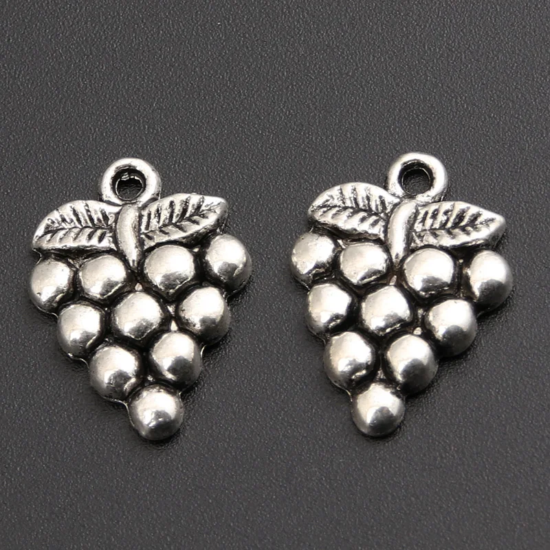25pcs Silver Color Zinc Alloy Grape Charms Pendants For Jewelry Making DIY Handmade Craft A2409 SALE