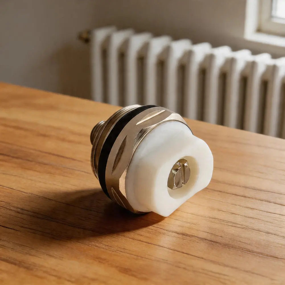 5pcs 12 Inch Air Vent Radiator Bleed Valve for Central Heating Systems Manual Air Release Brass 1/2 Inch White