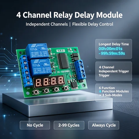 DC 12V 2CH Multi-Function Delay Relay Module Programmable Timer Switch for PLC LED Motor