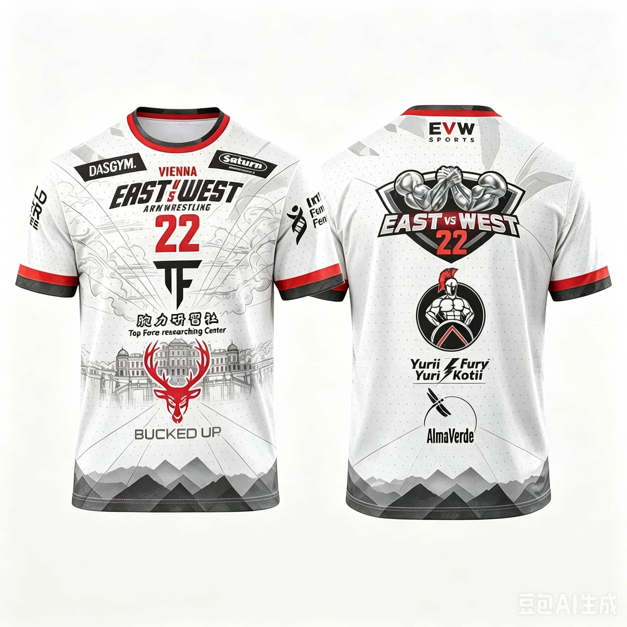 2026 East-West-Serie (Modelle 17-25) Armwrestling-T-Shirts – Atmungsaktive, schnelltrocknende Sport-T-Shirts für Herren & Damen, passend für die ganze Familie – Detail 8