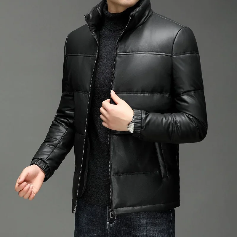 2022 new arrival natural sheepskin 90% white goose down jackets men,Genuine leather coat,x2261