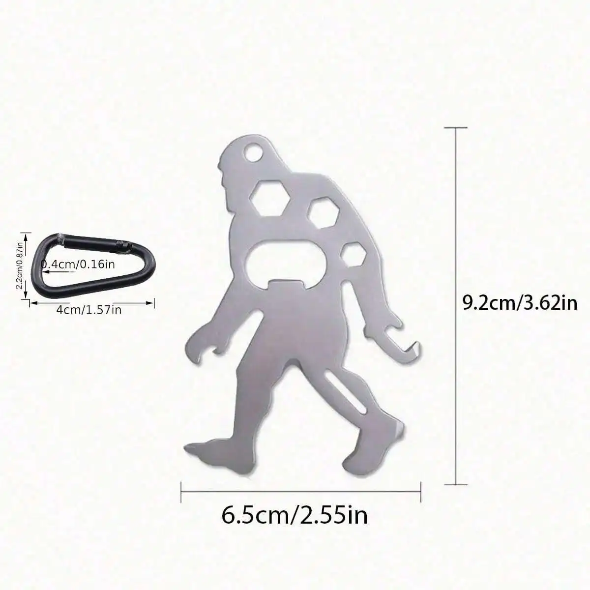 1pc outdoor backpack key buckle, multifunctional tool card for ape man Bigfoot, suitable for outdoor exploration, easy to carry