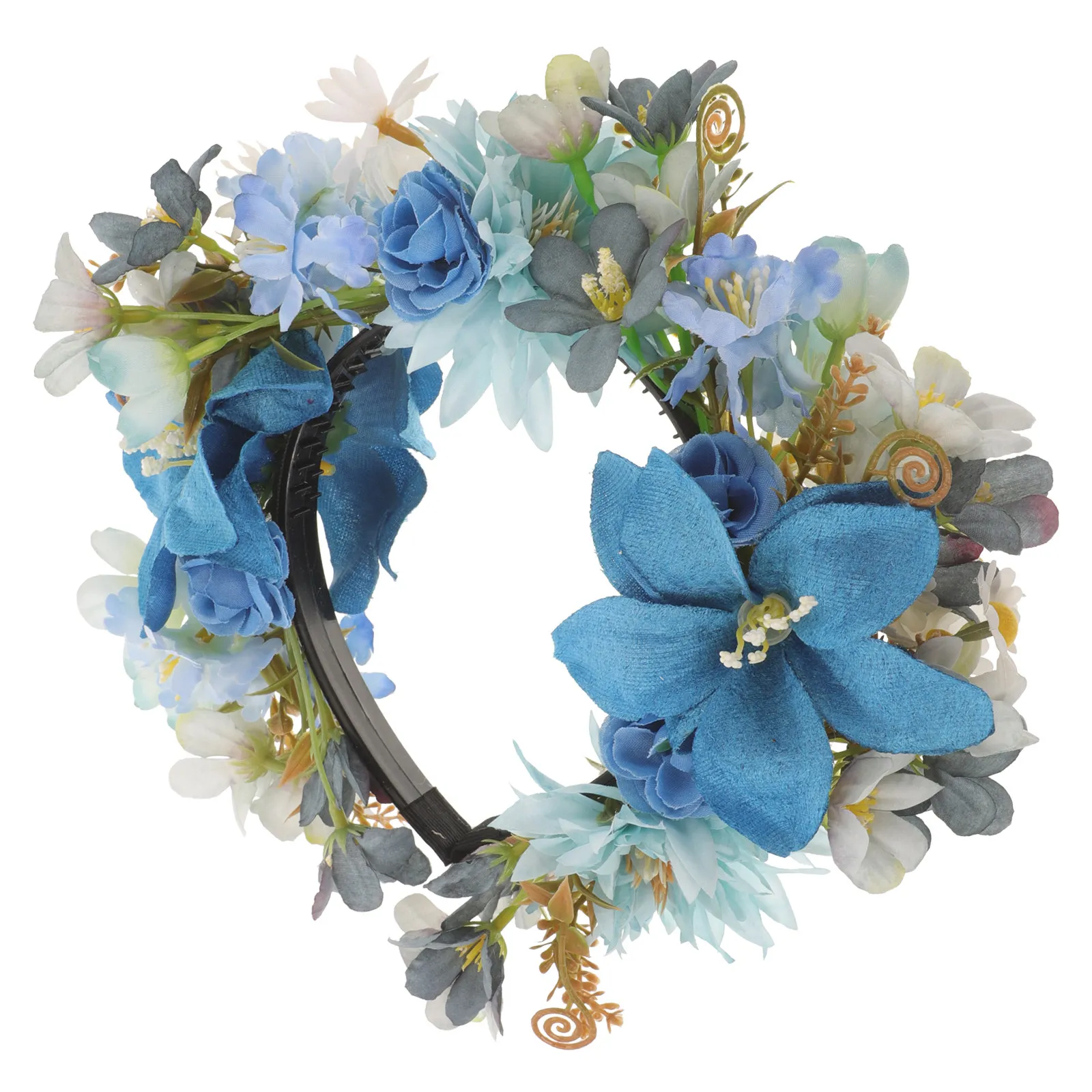 

Flower Crown Headband Lifelike Floral Headband for Women Bridal Wedding Festival Hair Wreath Party Decoration Accessory