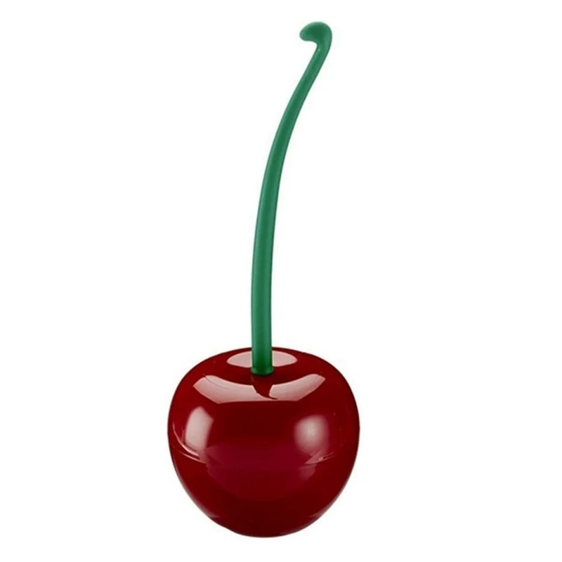 ABZV-cepillo de baño, soporte para inodoro, creativo, encantador, forma de cereza, cepillo de lavabo, juego de soporte para escobilla de baño