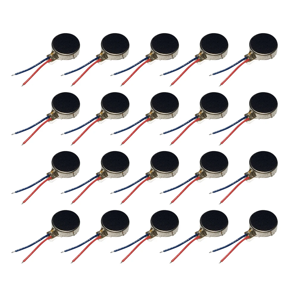 20pcs Mini Vibration Motor DC3V 12000rpm Flat Coin Button-Type DC Vibrating Motor For Mobile Cell Phone Tablet