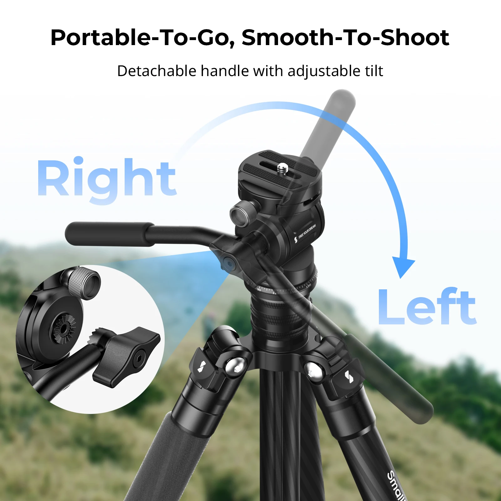 SmallRig CH3 Video Head, Tripod Fluid Head Pan Tilt Head with Quick Release Plate for Arca Swiss for Cameras, DSLR, Max Load 3kg