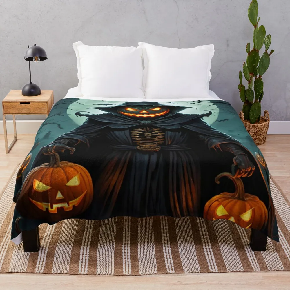 

Одеяло Demon Jack-O’-Lantern для Хэллоуина, ужасов, фланелевые одеяла для пикника