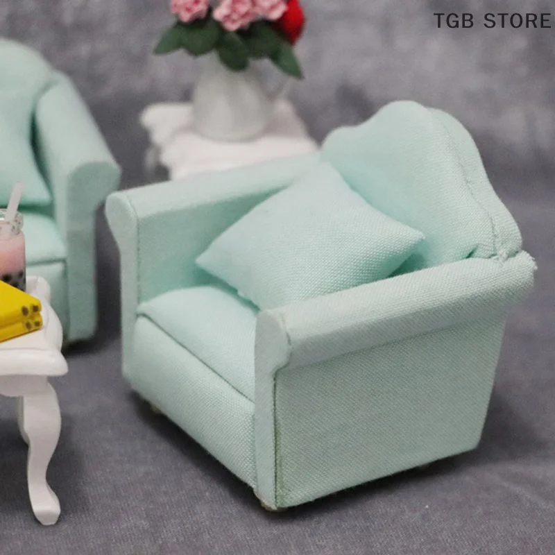1:12 Miniature Soft Single Sofa For Dolls Mini Furniture Toys For Girls Gift