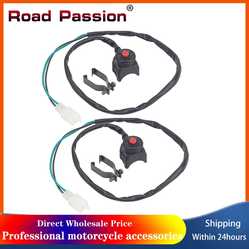 

1/2 PCS Universal Motorcycle Handlebar Kill Stop Switch Horn Button 22mm For Starter Dirt Bike ATV UTV Handlebar Mounted Bars
