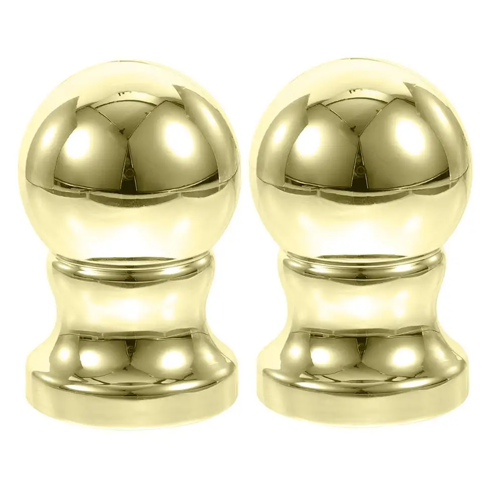

2 Pcs Large Gold Ball Flagpole Topper Head Finial Wall-mounted Tips Abs Accessories