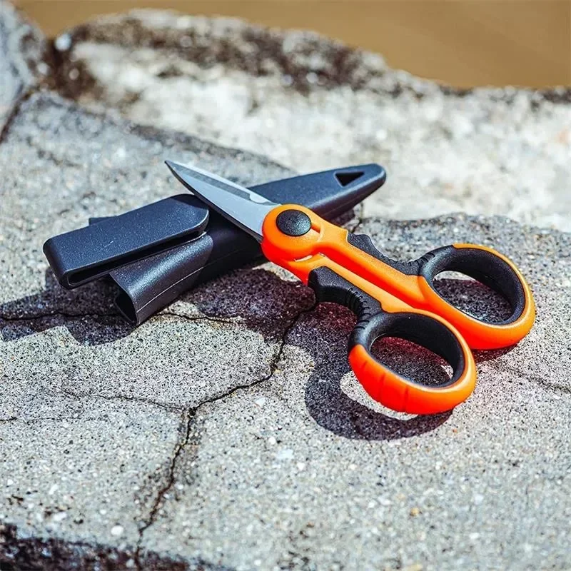 Electrician Scissors New High Carbon Steel Non-slip Industrial Strong Wire and Cable Stripping Scissors Suitable for Home Office