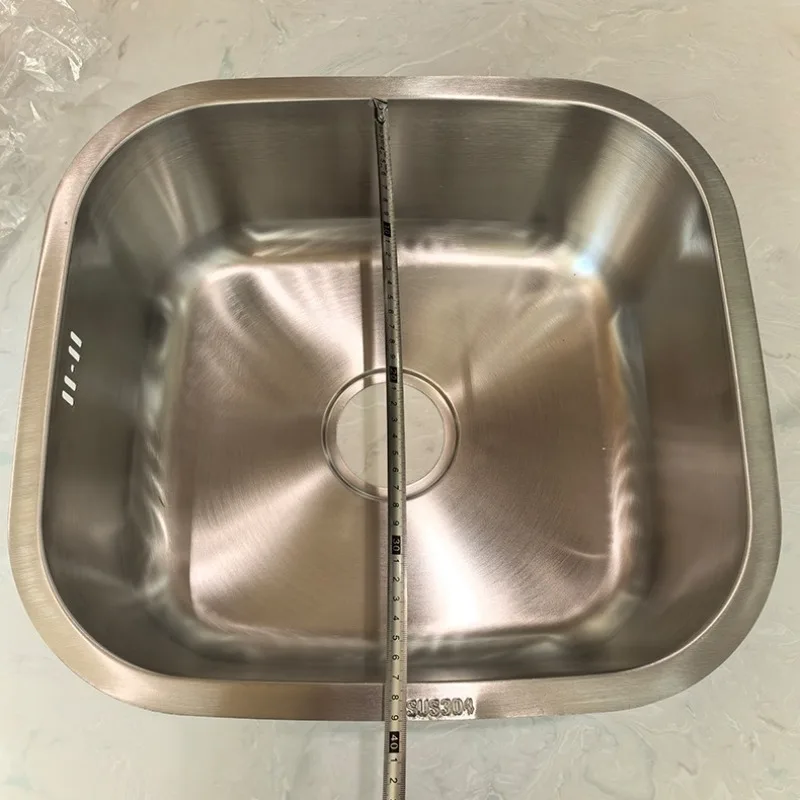 Kitchen 304 stainless steel sink under the counter stretching single basin