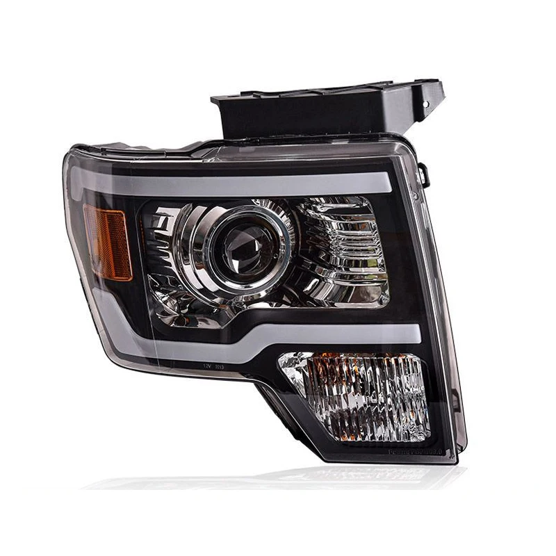 2 قطعة مناسبة لفورد 08-14 رابتور F150 مجموعة مصابيح أمامية تعديل LED النهار تشغيل ضوء تشغيل المياه بدوره إشارة عدسة