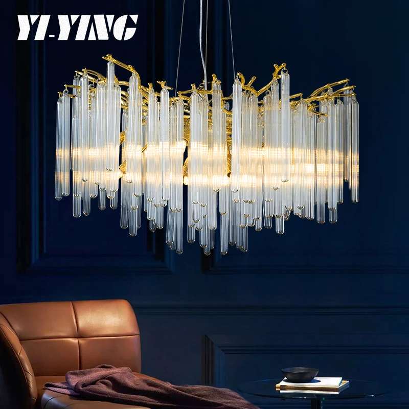 Modern Living Room Crystal Chandelier French Light Luxury Nordic Villa Atmospheric Restaurant Branch High-end Bedroom Main Light