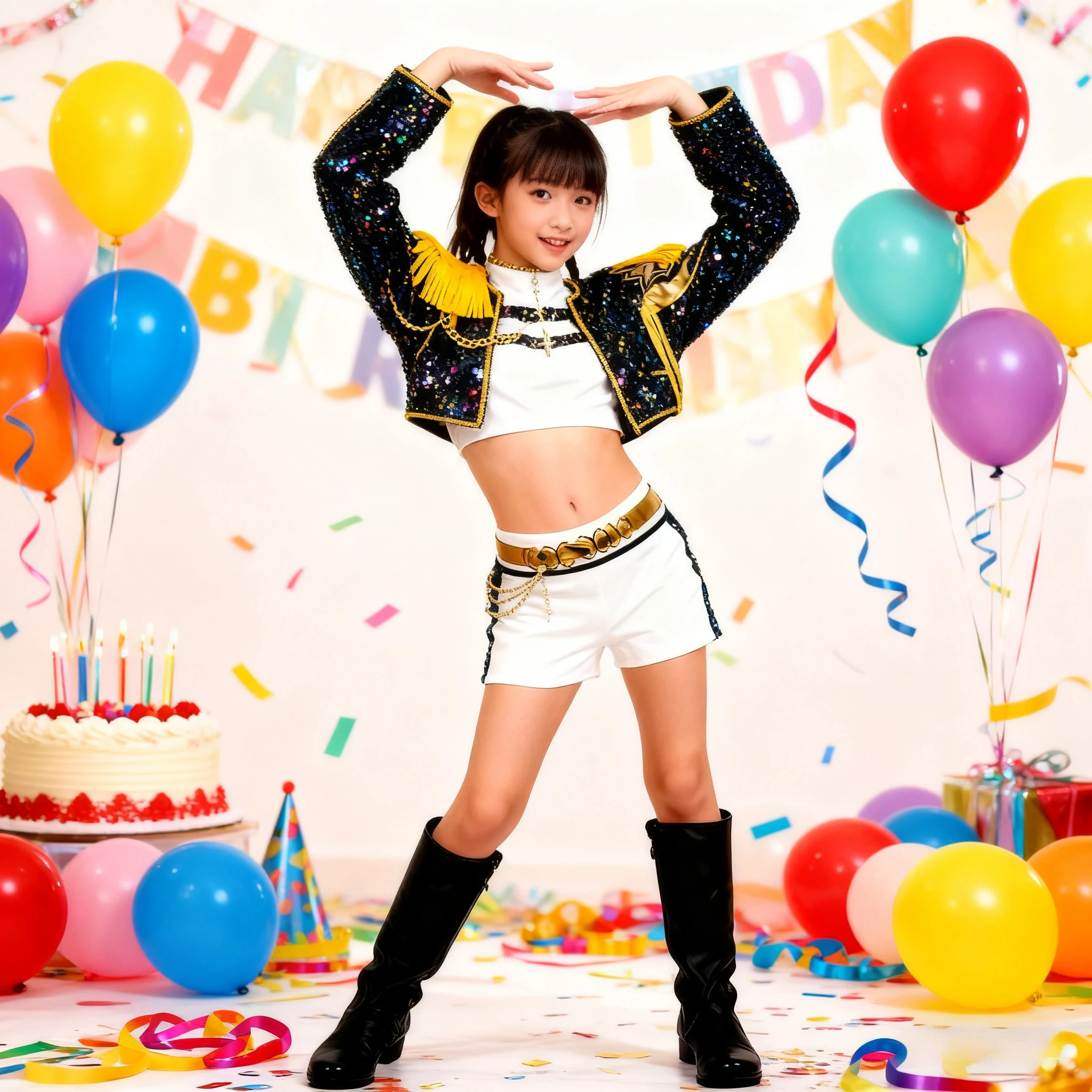 

2025 New Girl Demon Hunter Suit - Black Gold Pop Singer Kids Outfit Cool Detailing Comfortable Fabric Ideal for Stage Halloween