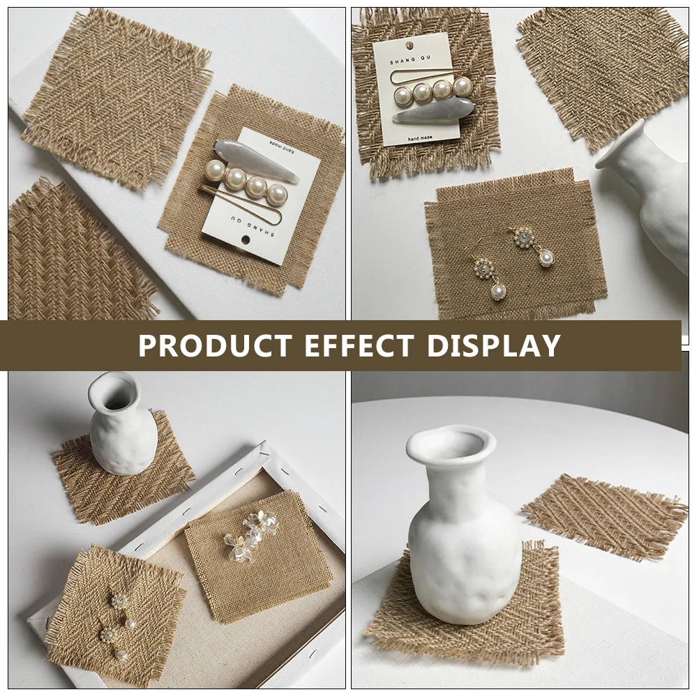 

12pcs Retro Aromatherapy Ornaments Vintage Linen Coasters Home Decor Cushion Table Place Mats For Cafe Party Photography