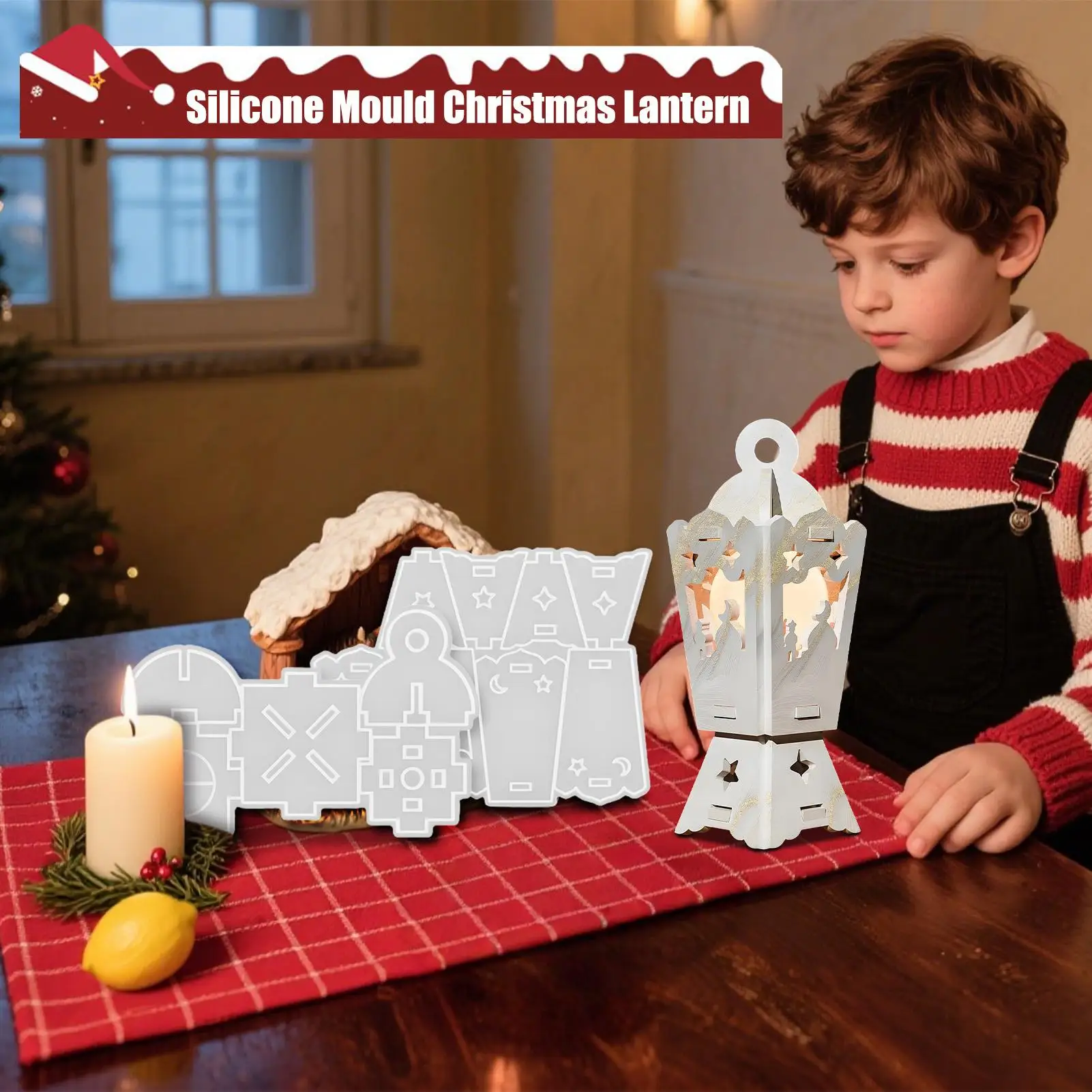 

Christmas Candle Molds Decorative Lanterns Candlestick Christmas Molds Non-Stick Craft Supplies For Wax Holiday Candlestick Home
