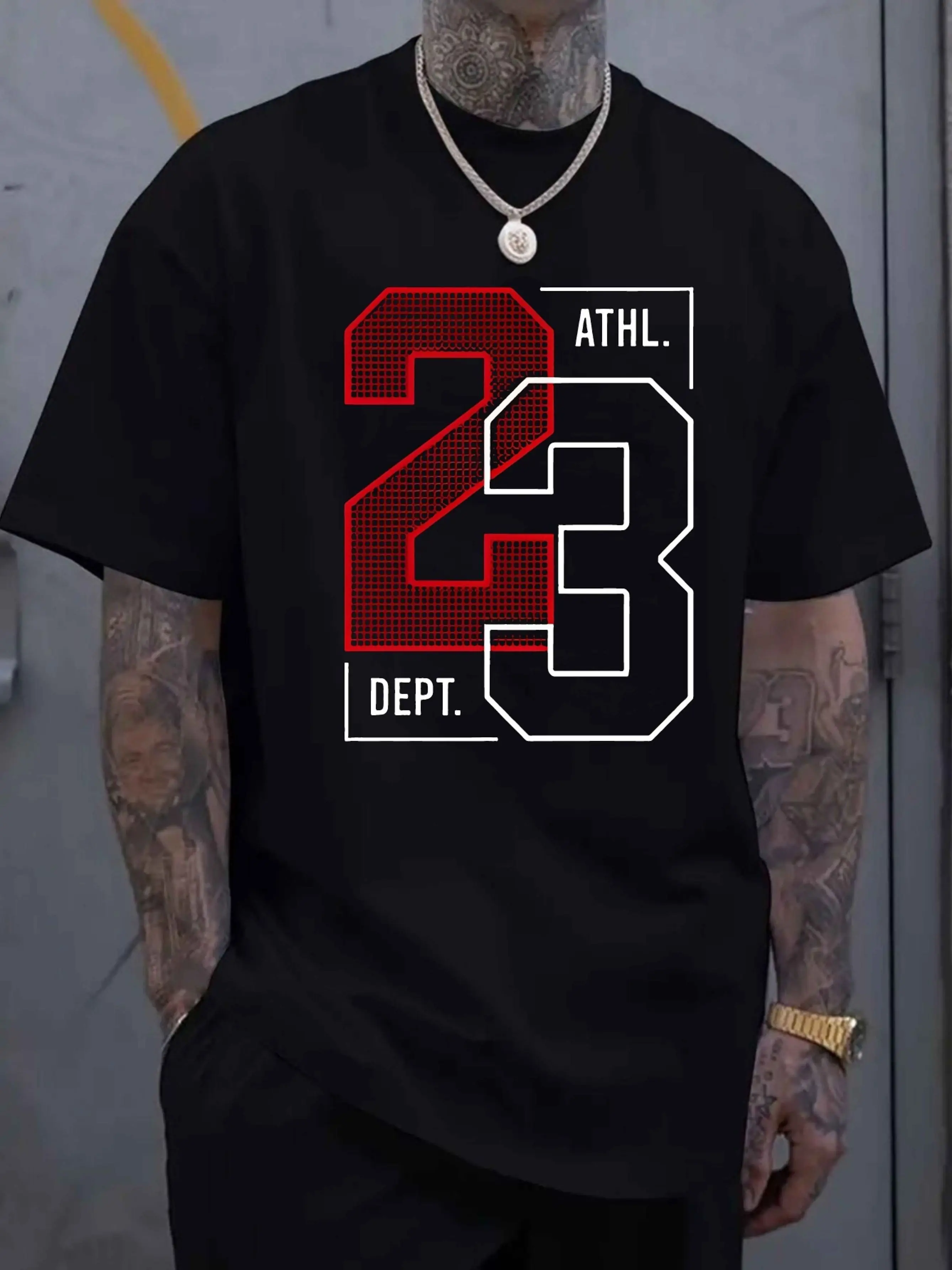 เสื้อยืดพิมพ์ลายผู้ชาย เสื้อยืดแขนสั้นผ้าฝ้ายแท้ ใส่สบาย ระบายอากาศดี แฟชั่นลายตัวอักษร