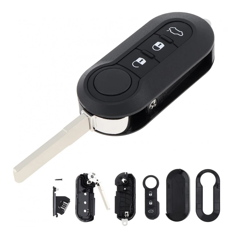 1Pc 3 Buttons SIP22 Blade Remote Car Key Shell Folding Case For Fiat 500 Panda Punto Bravo Ducato Peugeot Boxer Citroen Jumper