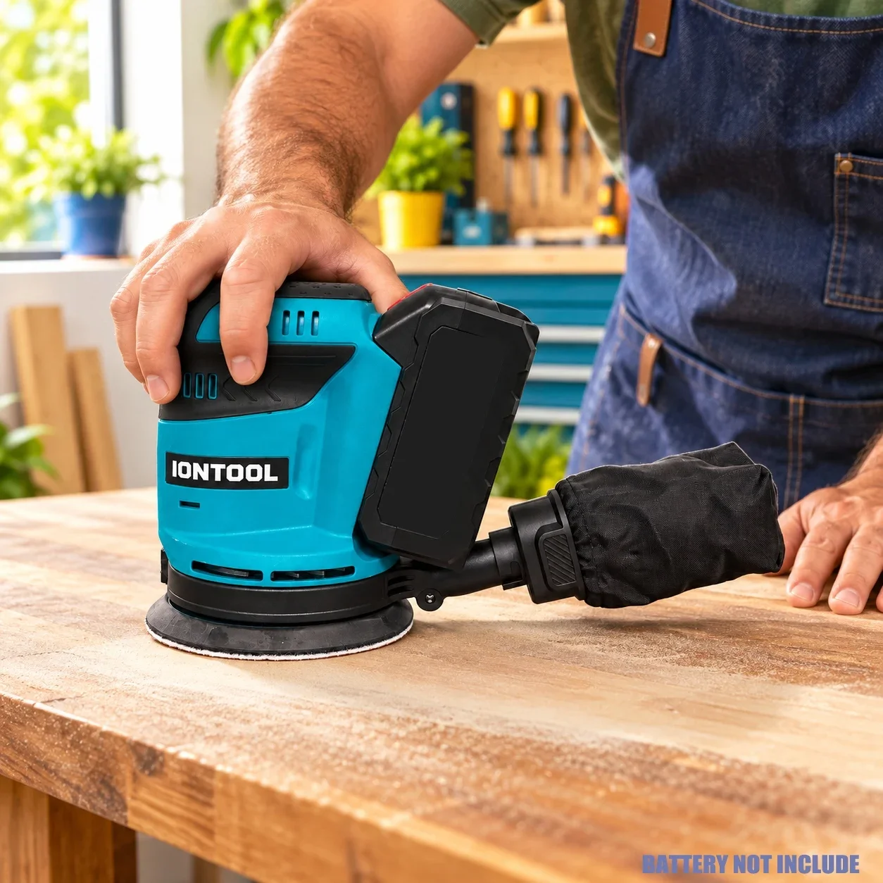 IONTOOL Durable Cordless Orbital Sander 9500rpm For Furniture Veneer Sanding and Edge Banding Smoothing and Surface Polishing - view 5
