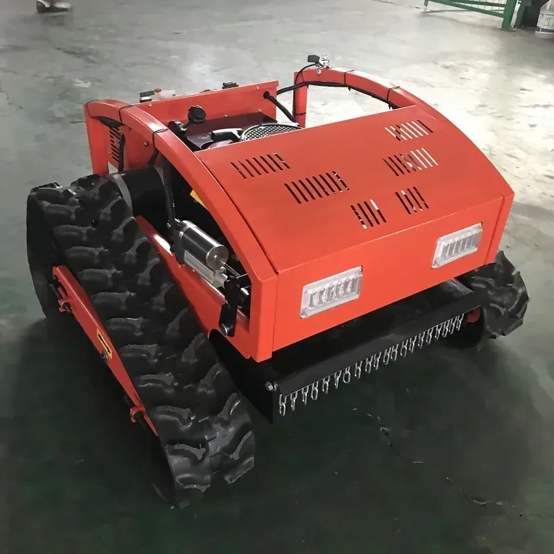 Factory Sale Intelligent Engine Powered Rubber Track Slope Grass Cutter for Orchard Farm Remote Control Lawnmower