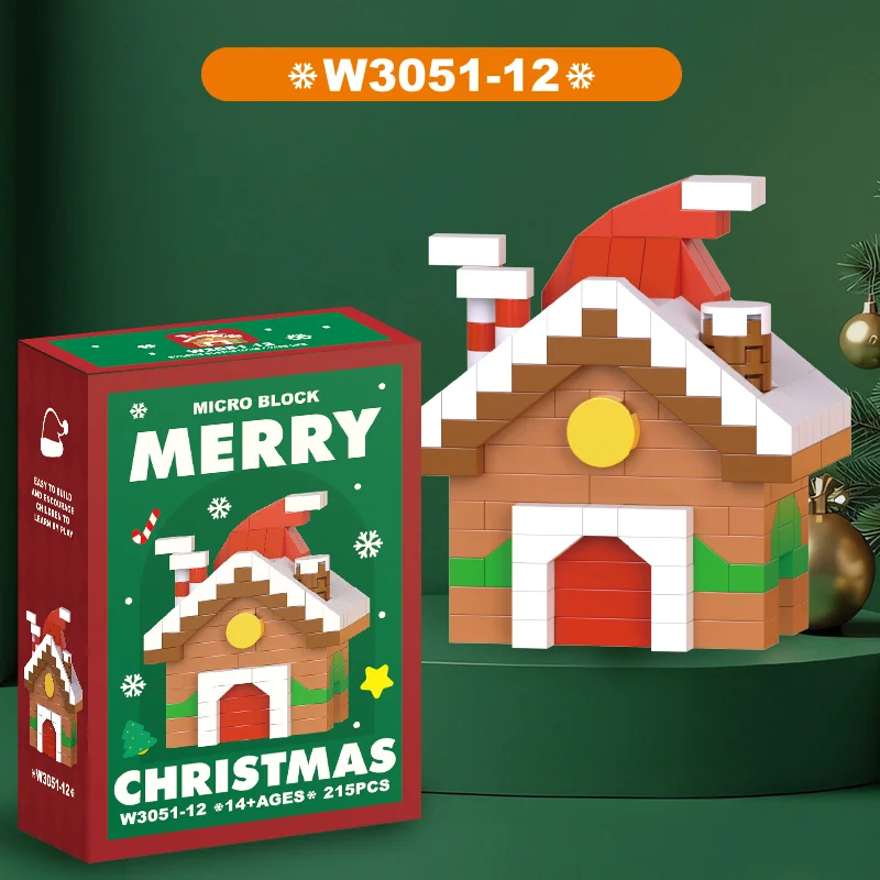 Kerstcadeaus Bouwsteenserie Kerstman Rendier Puzzel Montage Bakstenen Tafeldecoratie Speelgoed voor Kind Kerstcadeau - afbeelding 1