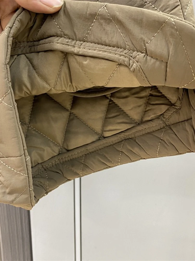 Pantaloncini con griglia a diamante tinta unita donna inverno elastico in vita clip in cotone caldo abbinato versatili pantaloni a trapezio con gambe larghe