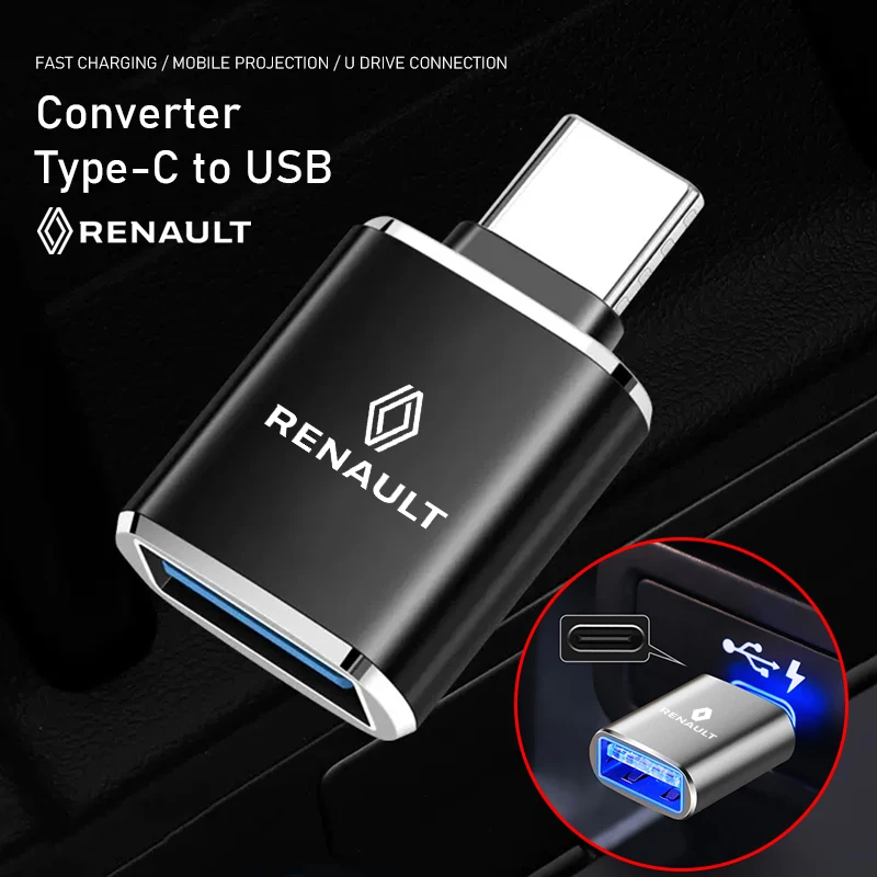 Data Line USB Adapter Type-C High Speed Port Accessories For Renault Clio Koleos Kadjar Captur Scenic Megane Espace QM6 Laguna