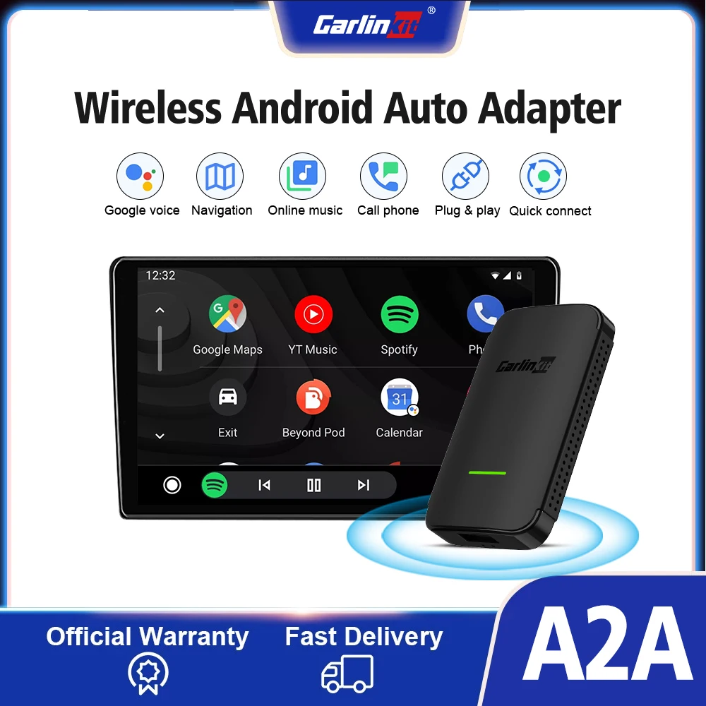 

CarlinKit A2A Wireless Android Auto Adapter Dongle For Audi Mercedes Kia Honda Toyota Vw Spotify BT WIFI Fast Auto Connect Map